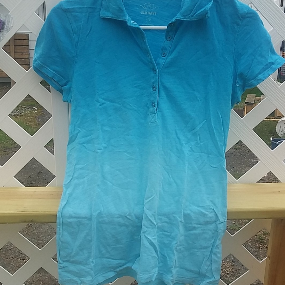 Blue Ombre Collared Summer Tee